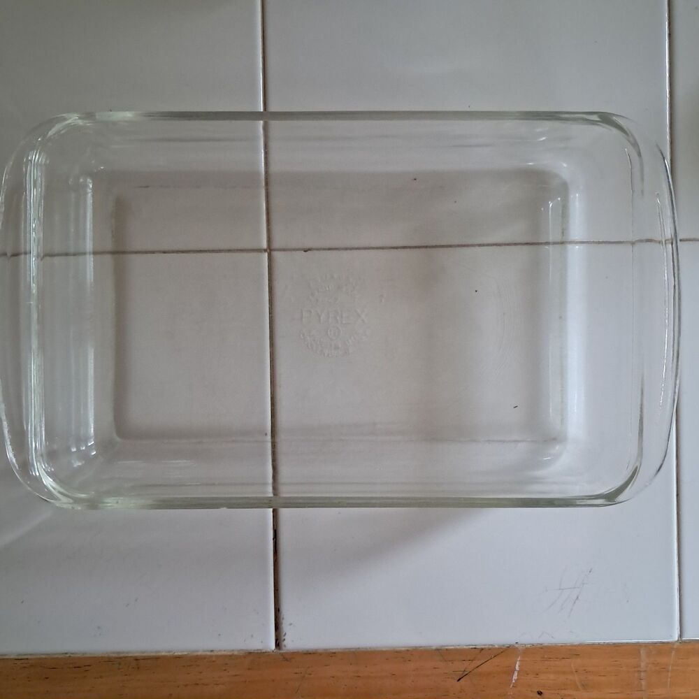 Vintage PYREX clear Glass Baking Pan 10×6×1¾" 231 BB-2 Rectangular